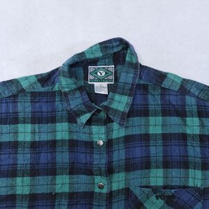 Yoyo Jeans Tartan Flannel Casual Button Up Shirt Mens Size Small S Blue Green